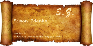 Simon Zdenka névjegykártya